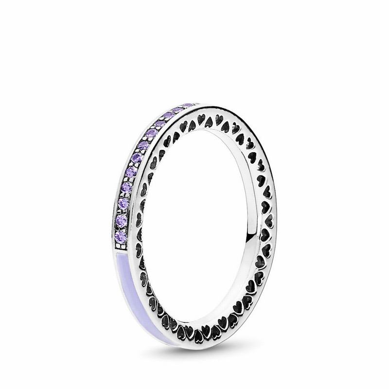 Anillos Apilables Pandora Radiant Inima Argint/Violet (CY9wQWn5)